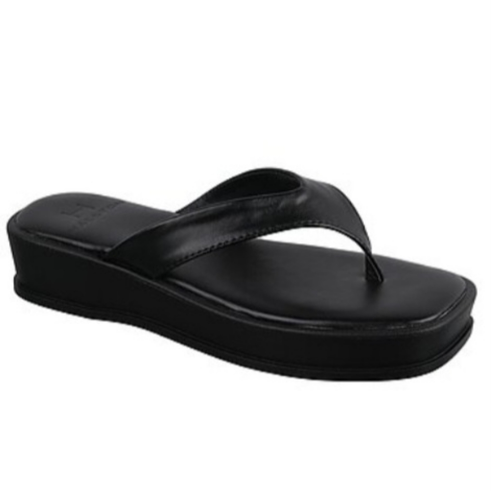 H Halston Faux Leather Thong Sandal - Size 9.5